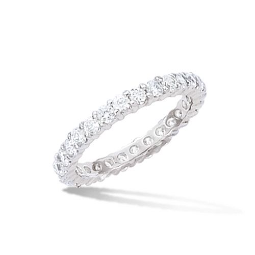 Bague alliance oxydes de zirconium blancs - Argent 925