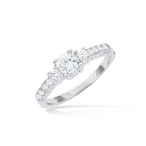 Bague solitaire oxyde blanc - Argent 925