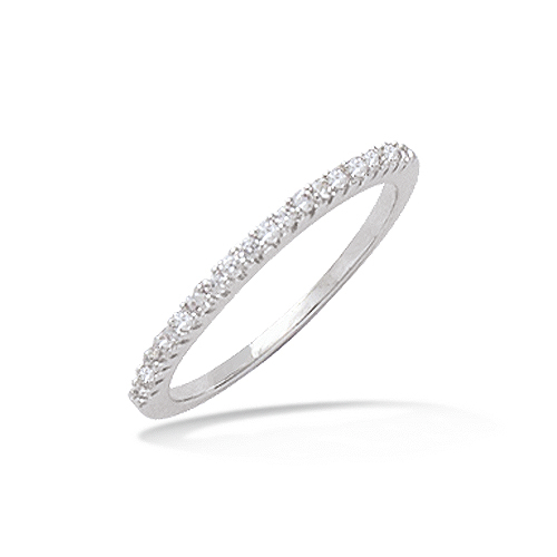 Bague demie alliance oxydes blancs - Argent 925