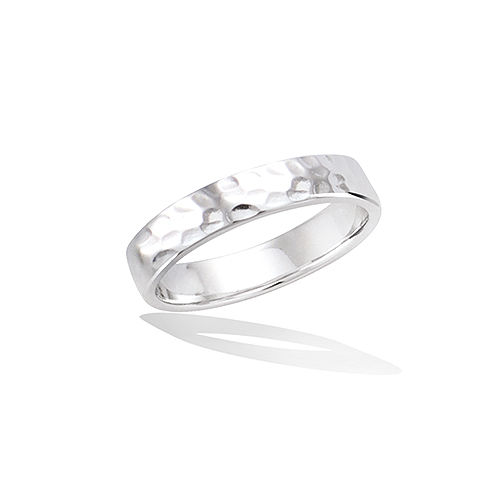 Bague large martelée - Argent 925