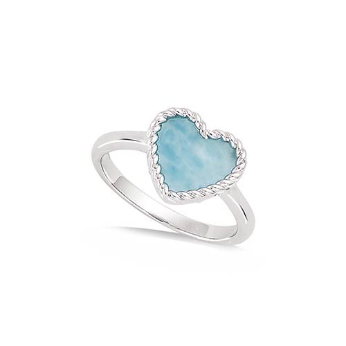 Bague - Coeur - Amazonite véritable
