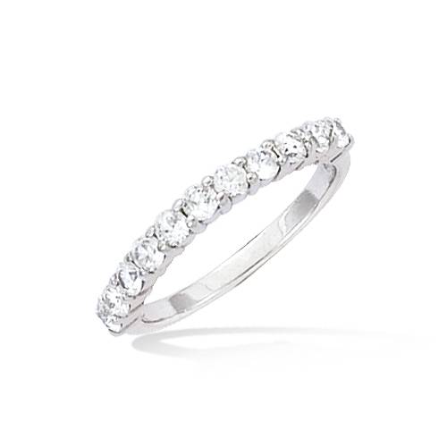 Bague alliance oxydes blancs - Argent 925