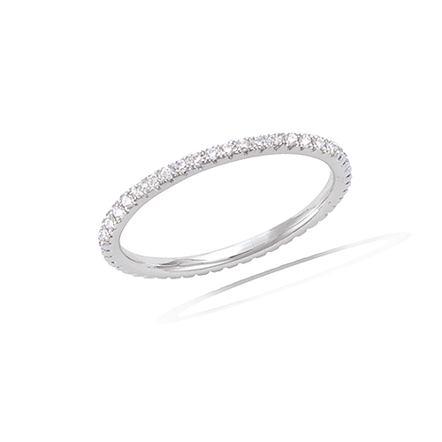 Bague alliance oxydes blancs - Argent 925