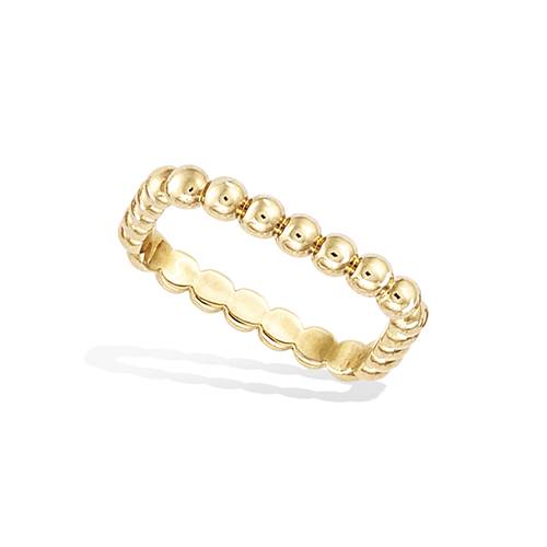 Bague carrée motif boules - Plaqué Or