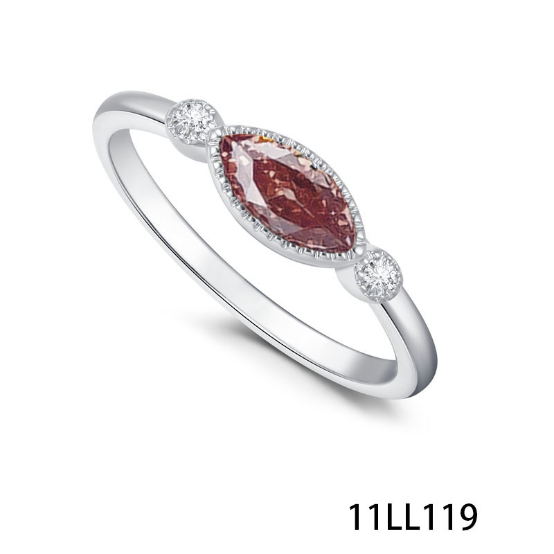 Bague marquise café oxydes - Plaqué Or