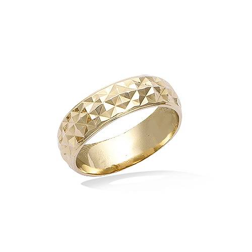 Bague lisse diamantée - Plaqué Or