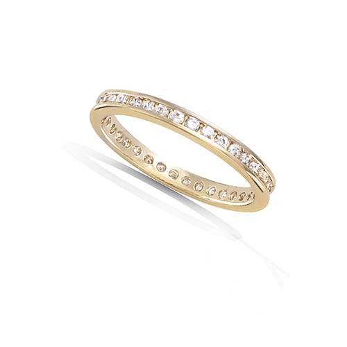 Bague alliance sertie rail oxydes - Plaqué Or