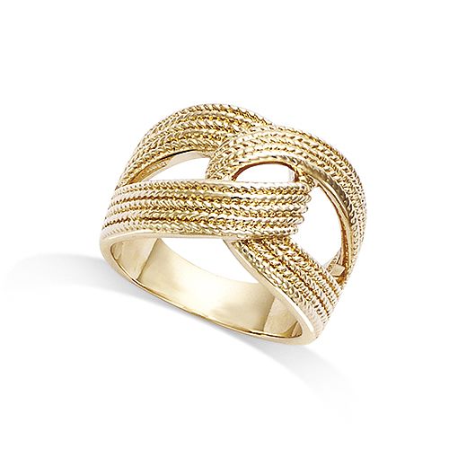 Bague large nœud texturé - Plaqué Or