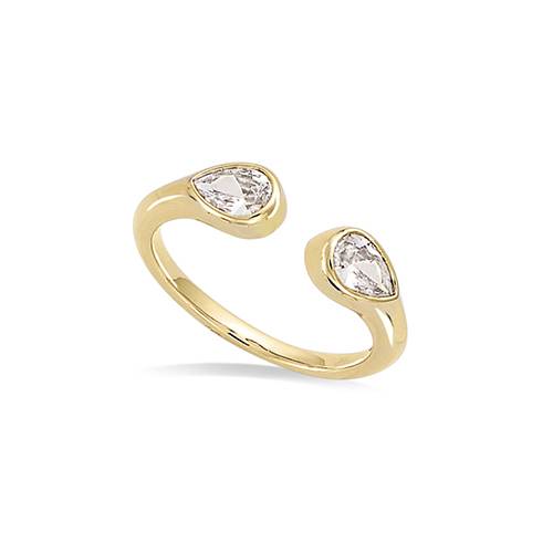 Bague - Goutte - Plaqué Or