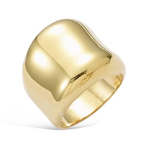 Bague concave lisse - Plaqué Or