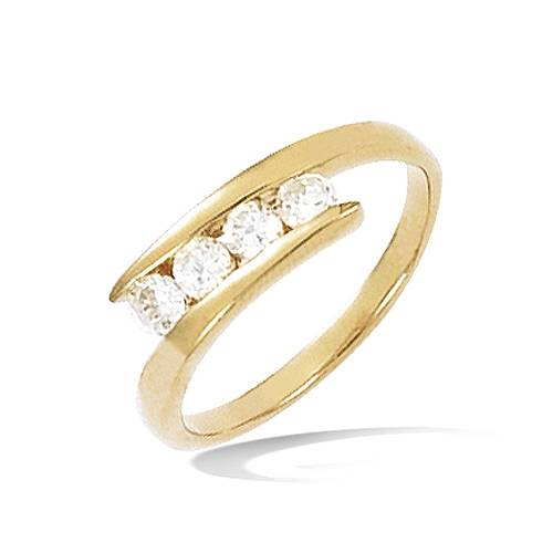 Bague oxydes blancs - Plaqué Or