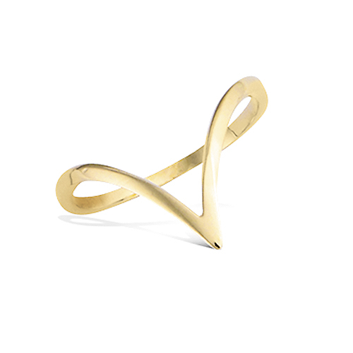 Bague V - Plaqué Or