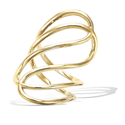 Bague large croisée - Plaqué Or