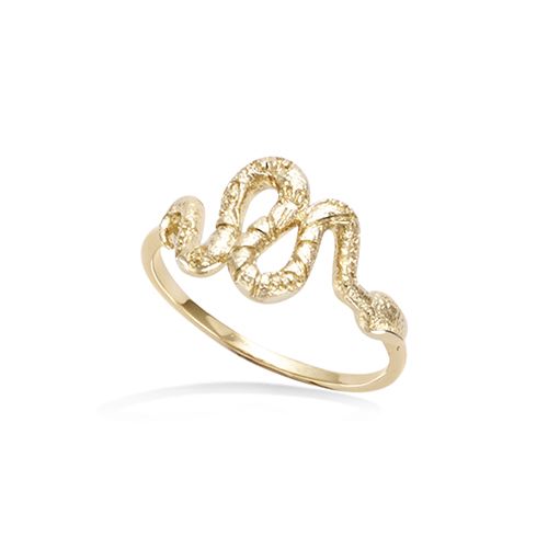 Bague serpent texturée - Plaqué Or