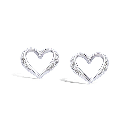 Boucles d’oreilles cœur pavé oxydes - Argent 925