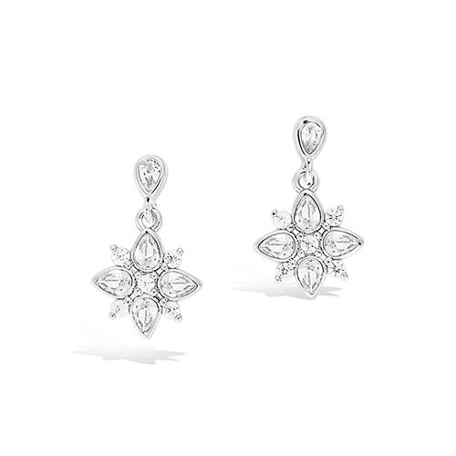 Boucles d’oreilles pendantes fleur oxydes - Argent 925