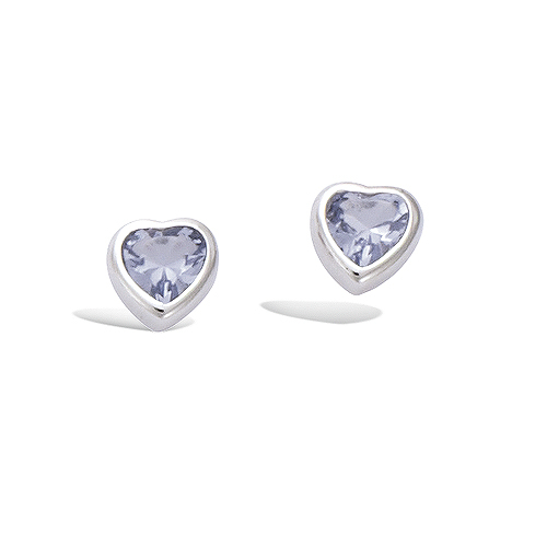 Boucles d’oreilles cœur en oxyde de zirconium - Argent 925