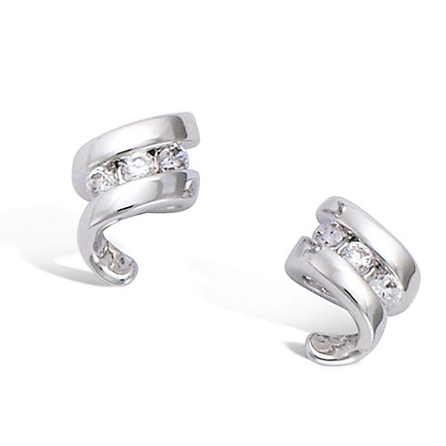 Boucles d’oreilles pendantes oxydes blancs - Argent 925