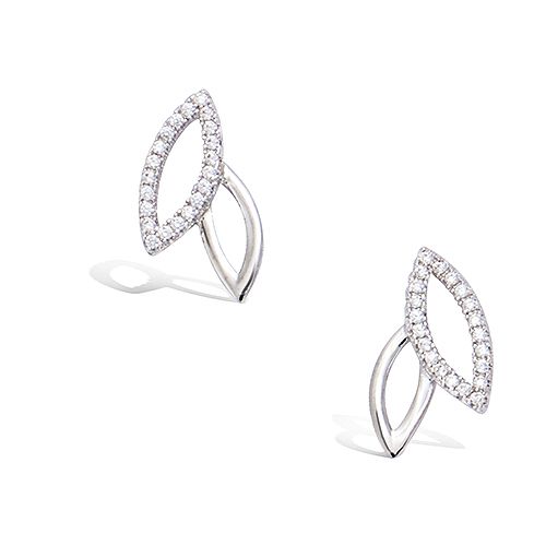 Boucles d’oreilles feuillage ajouré diamètre 16 mm - Argent 925