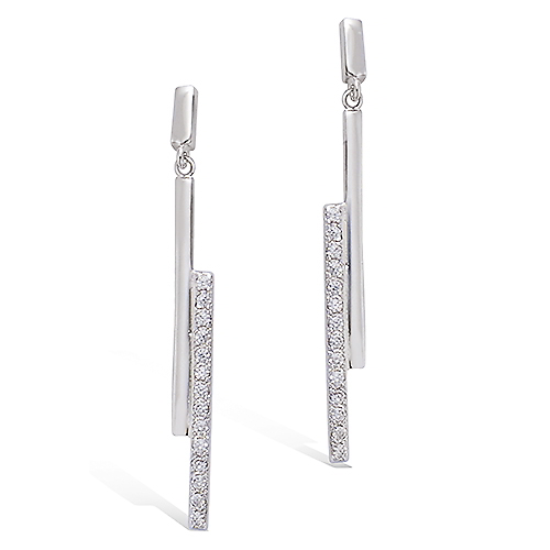 Boucles d’oreilles pendantes bâtons oxydes diamètre 37 mm - Argent 925