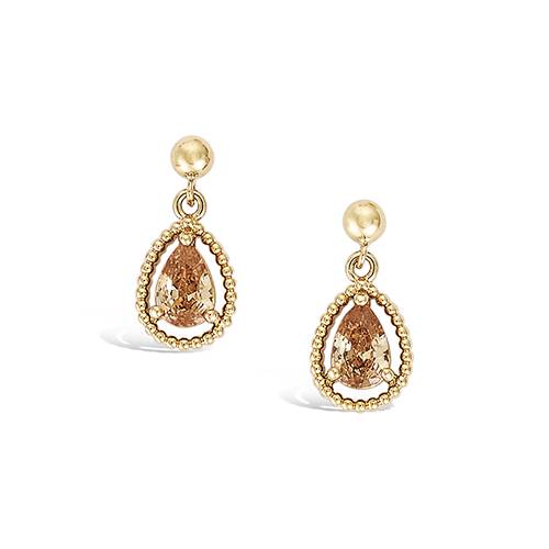 Boucles d’oreilles goutte oxyde champagne - Plaqué Or