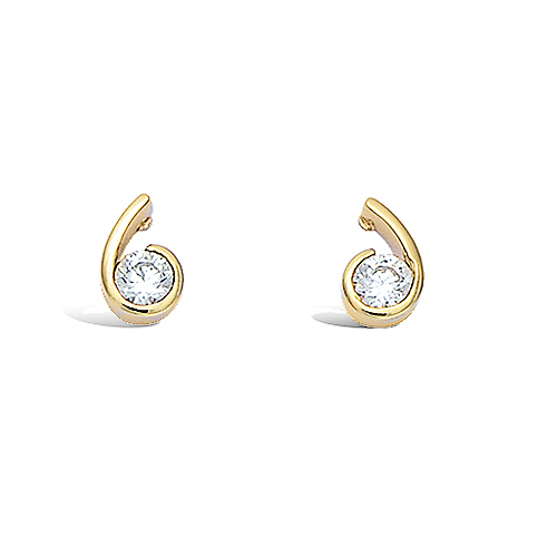 Boucles d’oreilles en forme de virgule oxydes - Plaqué Or