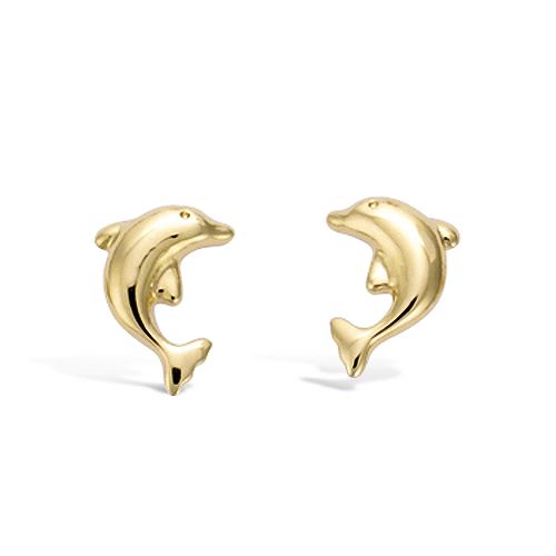 Boucles d’oreilles dauphin lisse - Plaqué Or