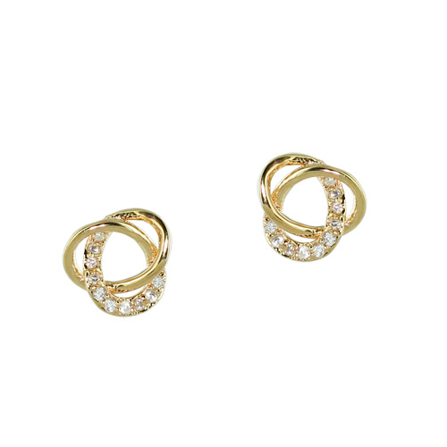 Boucles d'oreilles noires en plaqué or - Oxyde de zirconium