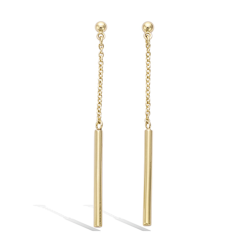 Boucles d’oreilles pendantes lisses - Plaqué Or