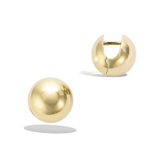 Boucles d’oreilles bombées lisses diamètre 12 mm - Plaqué Or