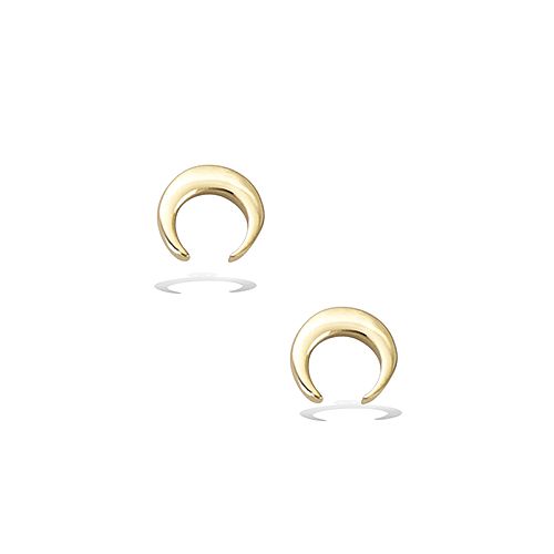 Boucles d’oreilles croissant lune lisse - Plaqué Or