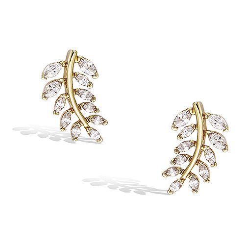 Boucles d’oreilles feuillage oxydes diamètre 15 mm - Plaqué Or