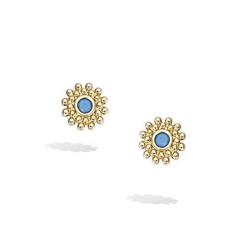 Boucles d’oreilles entourage oxydes de zirconium diamètre 7 mm - Plaqué Or