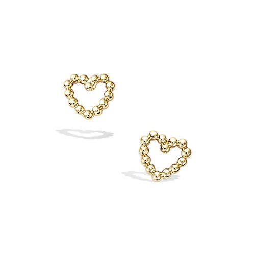 Boucles d’oreilles coeur évidé diamètre 10 mm - Plaqué Or