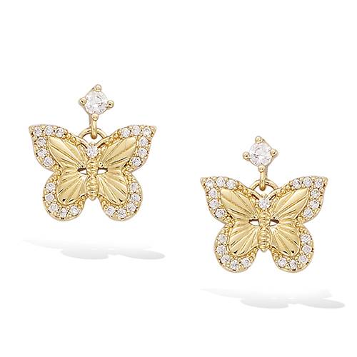 Boucles d’oreilles papillon oxydes - Plaqué Or