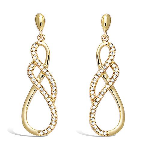 Boucles d’oreilles symbole infini ajouré - Plaqué Or