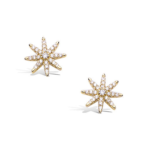 Boucles d’oreilles étoile oxydes diamètre 11 mm - Plaqué Or