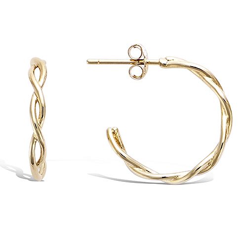 Boucles d'oreilles torsadées diamètre 20 mm - Plaqué Or