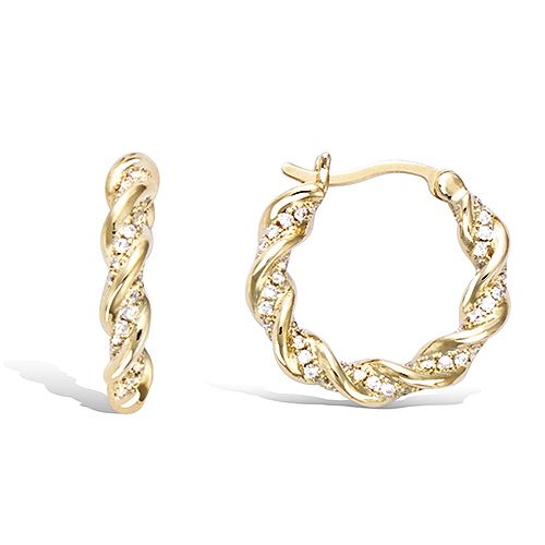 Boucles d’oreilles créoles torsadées oxydes diamètre 6 mm - Plaqué Or