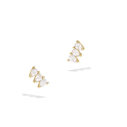 Boucles d’oreilles trio gouttes oxydes diamètre 3 mm - Plaqué Or