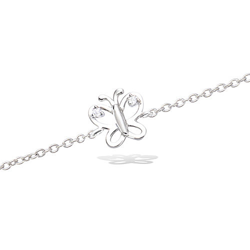 Bracelet papillon ajouré oxydes - Argent 925