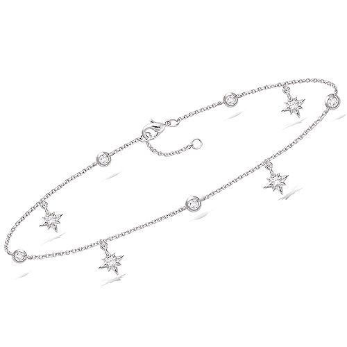 Chaîne de cheville pampilles étoile - Argent 925