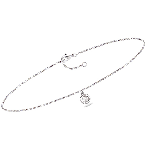 Chaîne de cheville ronde diamantée - Argent 925