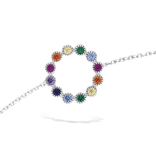Bracelet cercle rainbow - Argent 925
