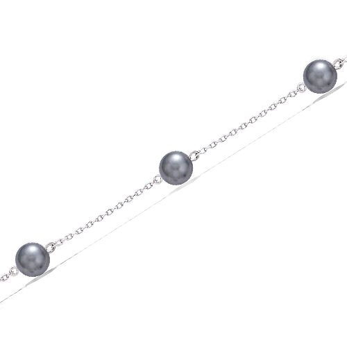 Bracelet perles grises - Argent 925