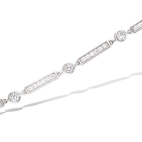 Bracelet rectangles oxydés blancs - Argent 925