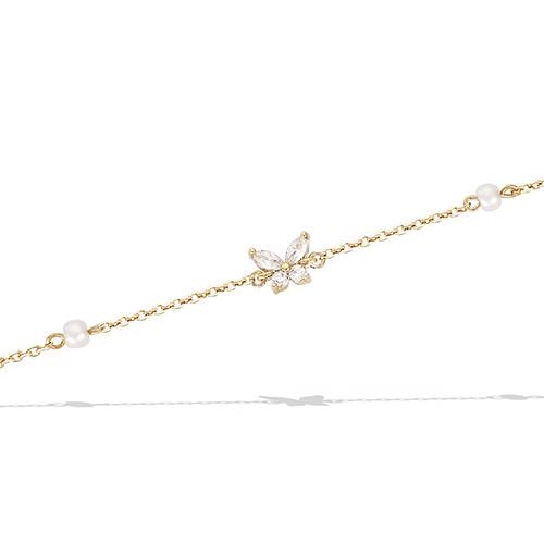 Bracelet papillon oxydes - Plaqué Or