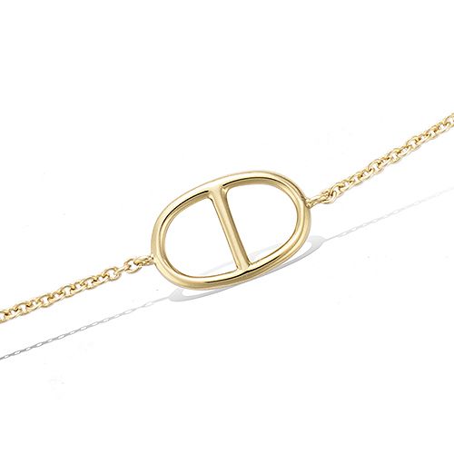 Bracelet maille marine lisse - Plaqué Or