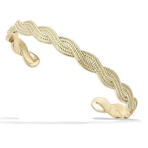 Bracelet jonc tressé simple - Plaqué Or