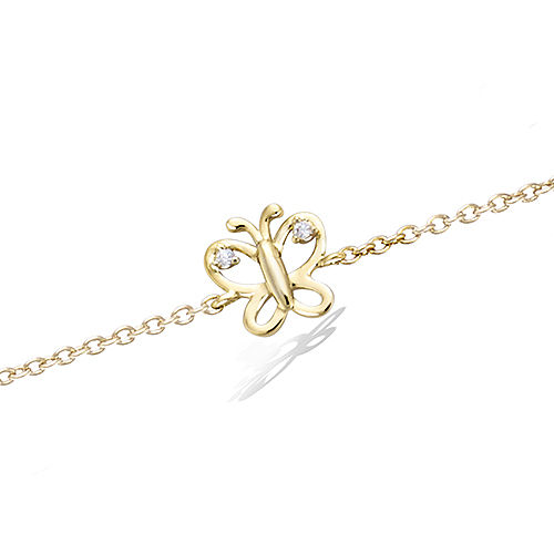 Bracelet papillon ajouré - Plaqué Or